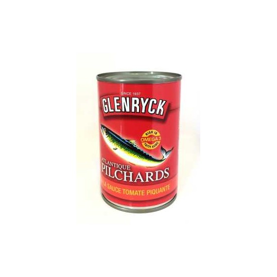 Sardines Pilchards Atlantique à la sauce tomate piquante GLENRYCK 400g