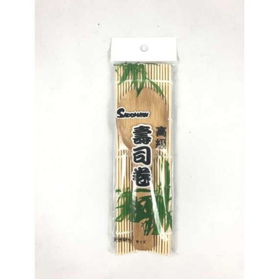 Kit natte et cuillère en bambou pour sushi SADOMAN 