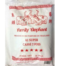 Brisures de riz parfumé cassé 2 fois FAMILY ELEPHANT 20kg