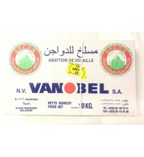 Carton cuisses de poulet congelées avec portion de dos halal VANOBEL 10kg