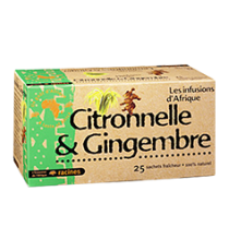 Thé Citronnelle/Gingembre - 25 sachets x 1.6g - RACINES 40g