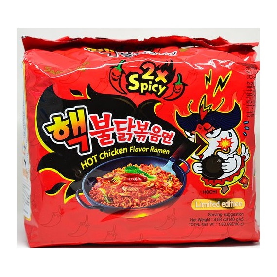 Nouille sauté hot chicken X2 Samyang X5 