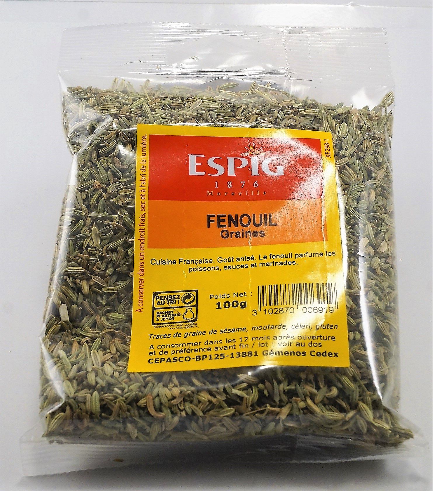 Fenouil en graines ESPIG 100g